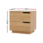 Set of 2 Brantford Bedside Tables Nightstand with 2 Drawers - Pine