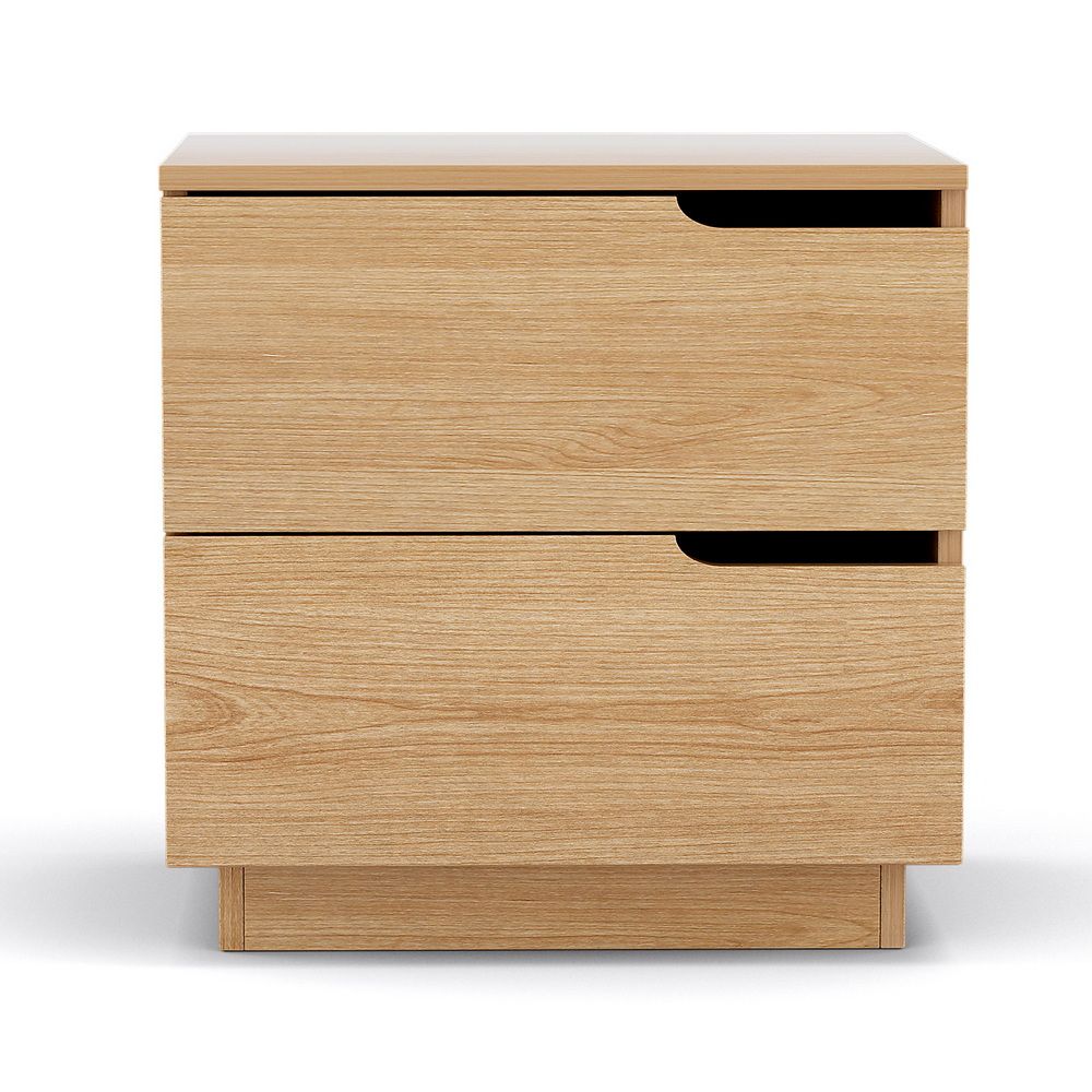 Set of 2 Brantford Bedside Tables Nightstand with 2 Drawers - Pine
