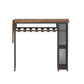 Artiss Industrial Bar Table with Wine Rack Built-in Cup Holder Extendable 140cm