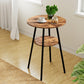 Artiss Industrial Bar Table with 2-Tier Organizer Weather-Resistant MDF Top Steel Frame