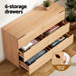 Artiss 6 Chest of Drawers Dresser Table Pine
