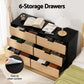 Artiss 6 Chest of Drawers Dresser Table Black&Pine