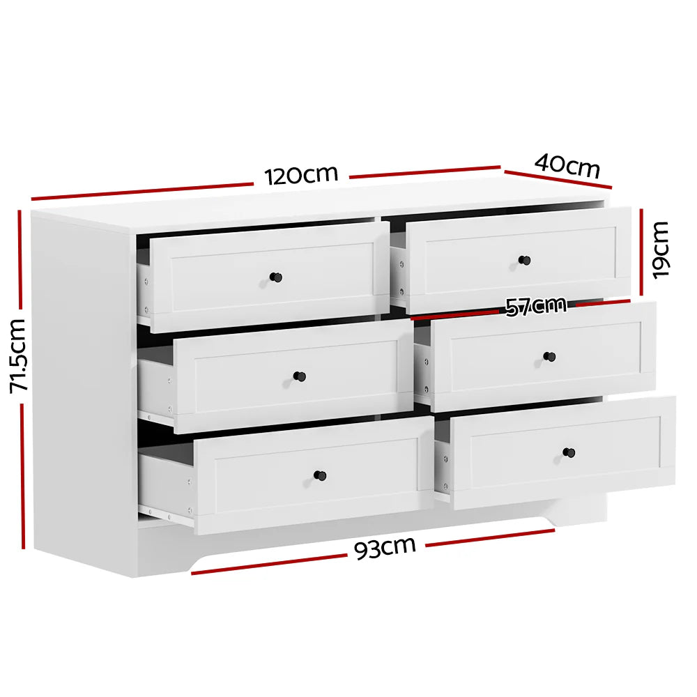 Cardiff King Bedroom Suite 5 Piece 1x King Mattress, 1x King Gas Lift Bed Frame, 1x Set of 2 Bedside Table and 1x White Tallboy