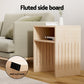 Ingrid Coffee Table Side Table Storage Shelf Fluted - Pine