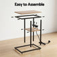 Ignatios C-Shaped End Table Charging Station 2-Tier Side Coffee Table Bedside Wood