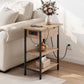 Iason Coffee Table Side Bedside End Table Charging Station Flip-Top Storage 60cm Wood