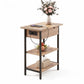 Iason Coffee Table Side Bedside End Table Charging Station Flip-Top Storage 60cm Wood