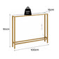 Console Table Entryway Hallway Display Desk Charging Station Marble Finish - White & Gold