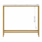Console Table Entryway Hallway Display Desk Charging Station Marble Finish - White & Gold