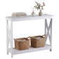 Console Table Entryway Hallway Display 2-Tier Narrow Sofa Table 100CM - White
