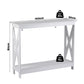 Console Table Entryway Hallway Display 2-Tier Narrow Sofa Table 100CM - White