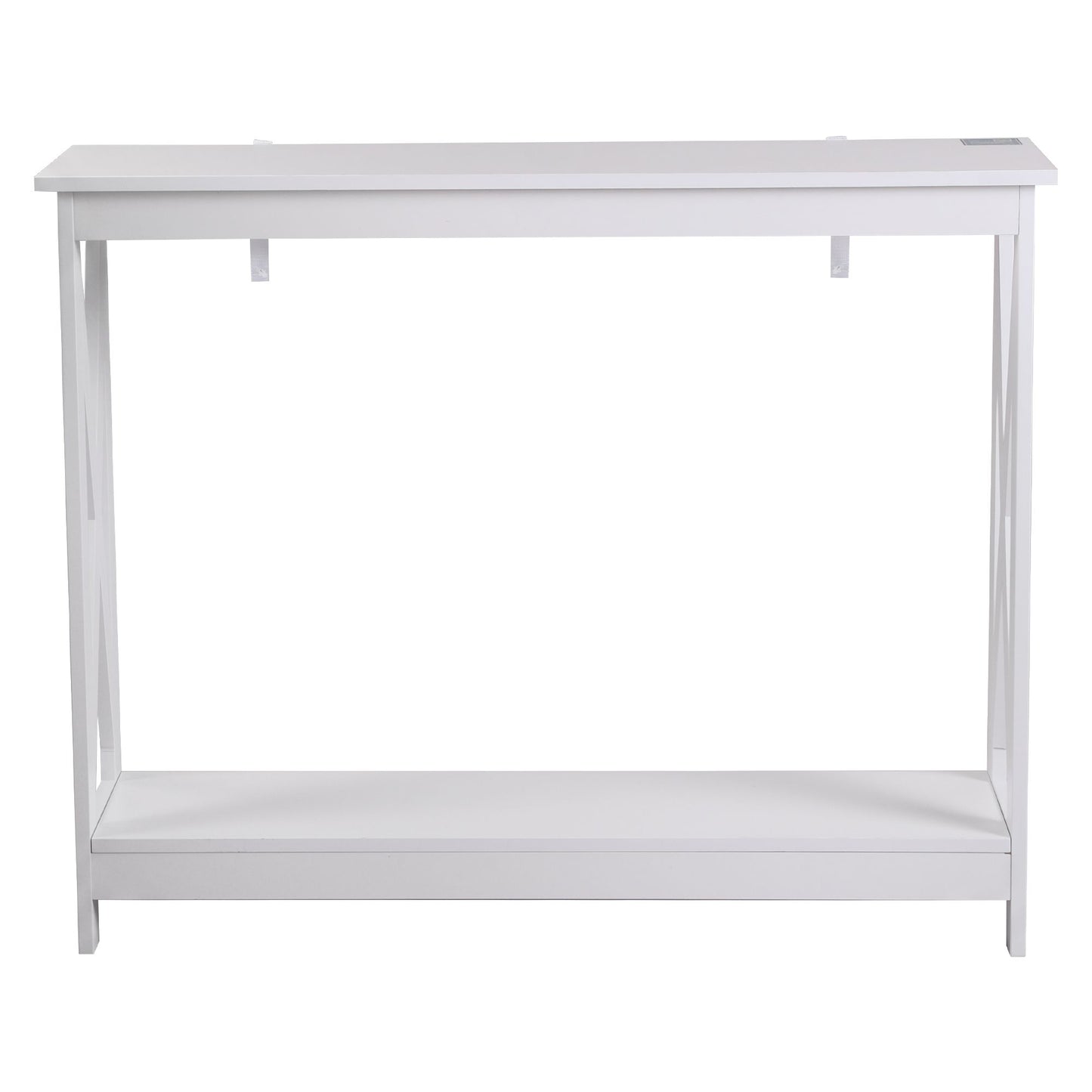 Console Table Entryway Hallway Display 2-Tier Narrow Sofa Table 100CM - White