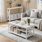 Console Table Entryway Hallway Display 2-Tier Narrow Sofa Table 100CM - White