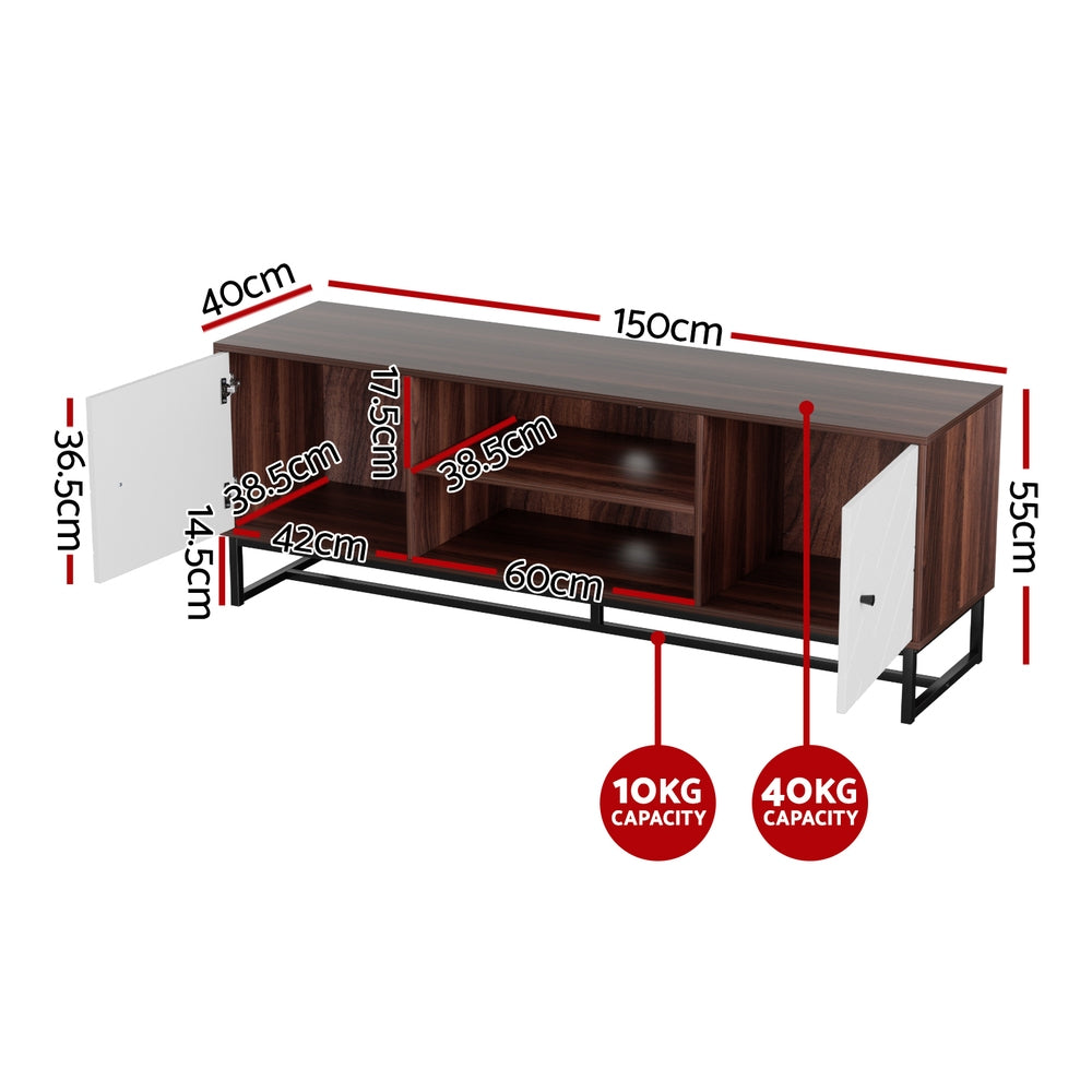 Delphine 150cm TV Unit 150cm Storage Shelves - White