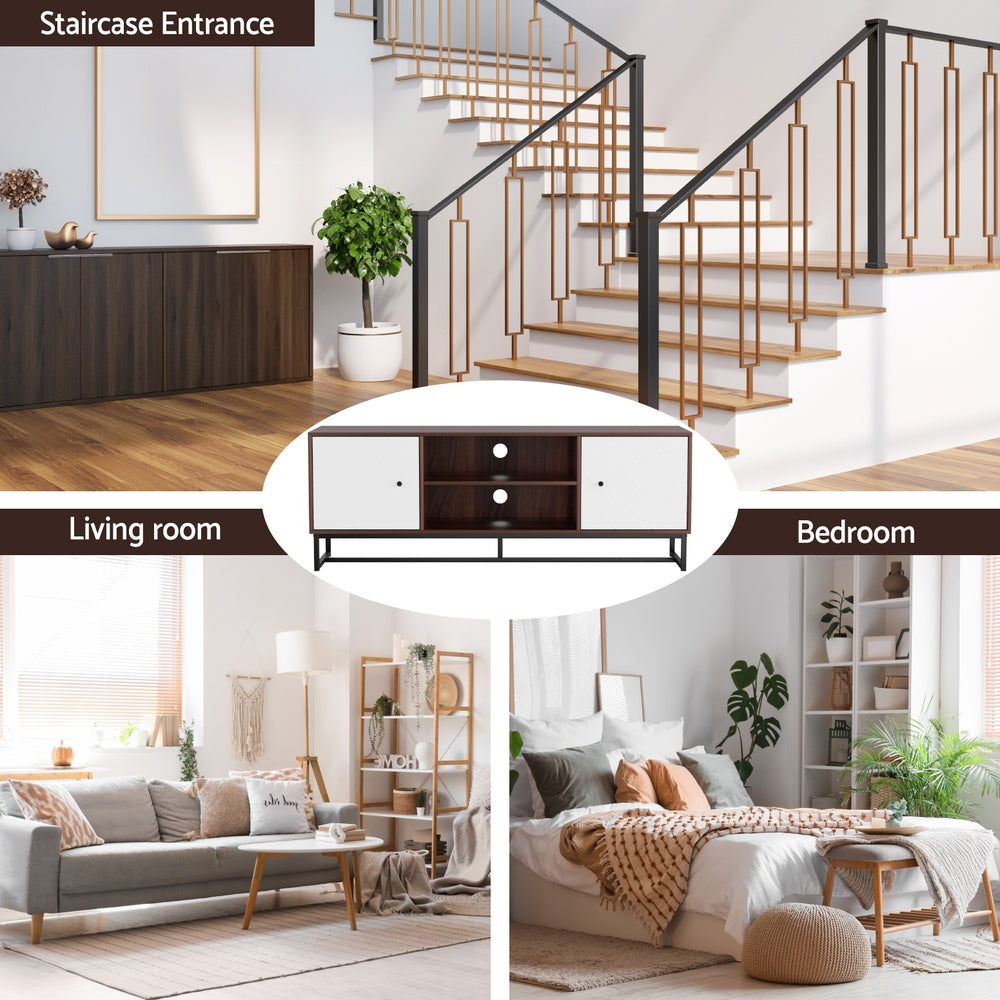 Delphine 150cm TV Unit 150cm Storage Shelves - White