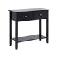 Console Table Hallway Sofa Entryway Entrance 2 Drawers 80CM - Black
