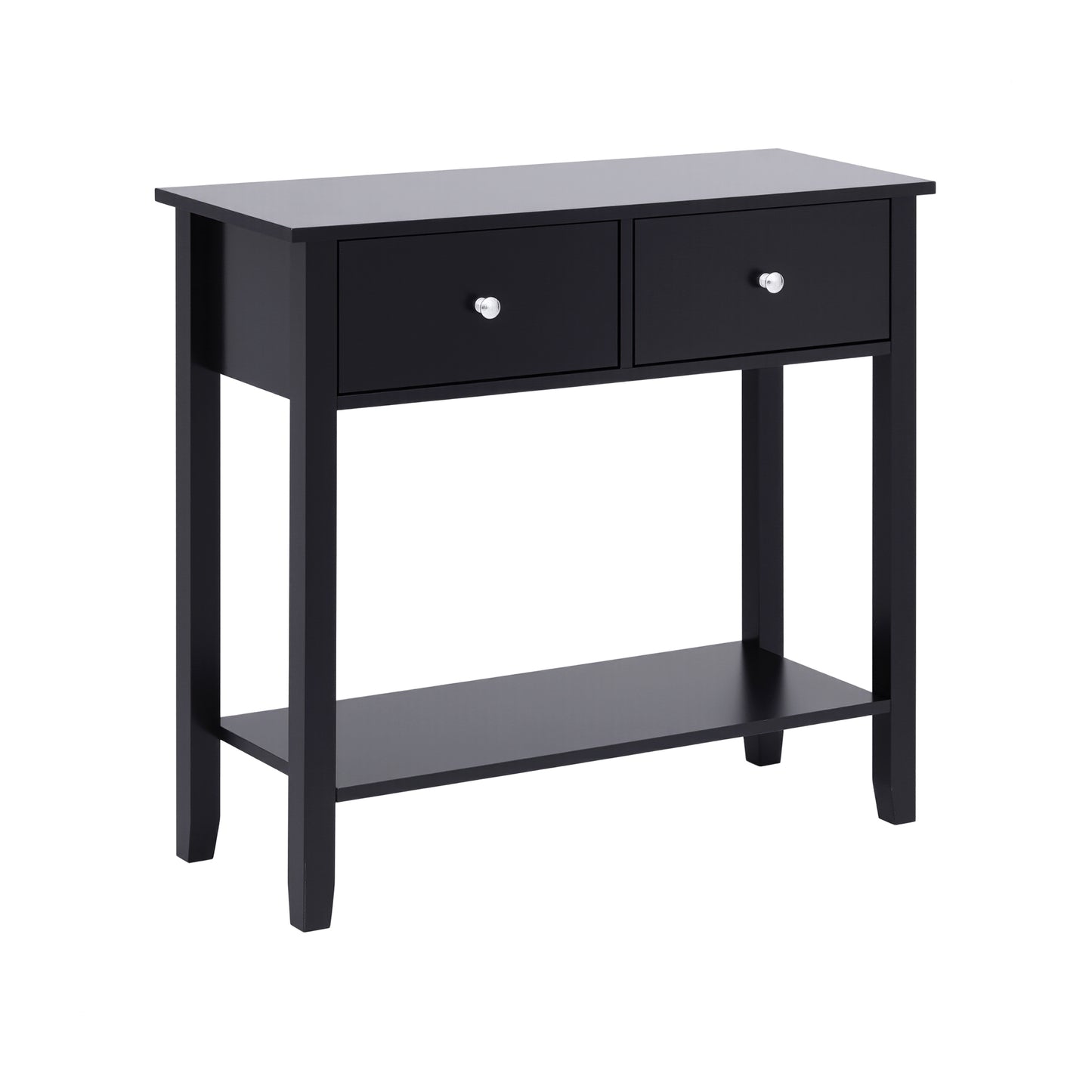 Console Table Hallway Sofa Entryway Entrance 2 Drawers 80CM - Black