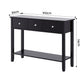 Console Table Hallway Sofa Entryway Entrance 3 Drawers 100CM - Black