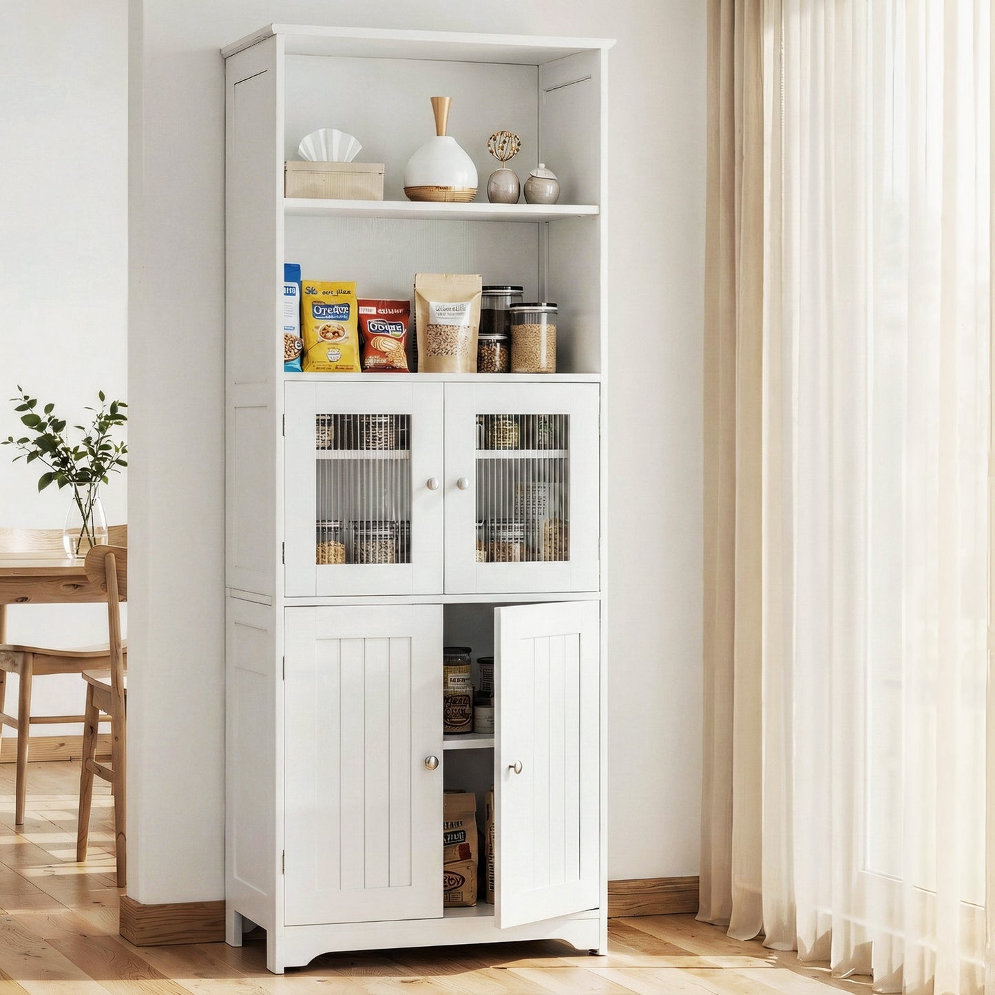 Holden Wooden Buffet Sideboard 160cm Cabinet Pantry Kitchen Storage Cupboard - White