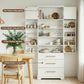 Stetson Buffet Sideboard Cabinet Pantry Kitchen Storage Cupboard Drawers Doors - White