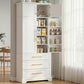 Stetson Buffet Sideboard Cabinet Pantry Kitchen Storage Cupboard Drawers Doors - White
