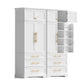 Set of 2 Stetson Buffet Sideboard Cabinet Pantry Kitchen Storage Cupboard Drawers Doors - White