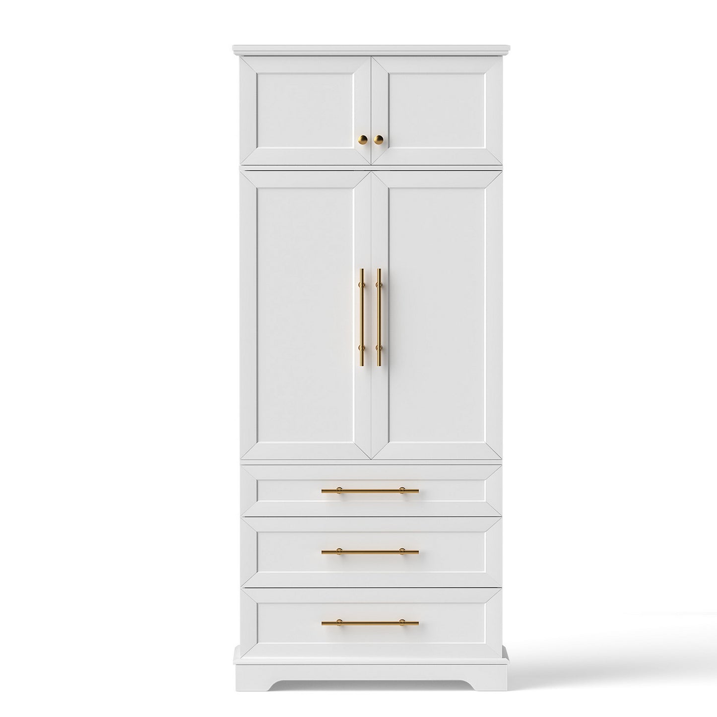 Set of 2 Stetson Buffet Sideboard Cabinet Pantry Kitchen Storage Cupboard Drawers Doors - White