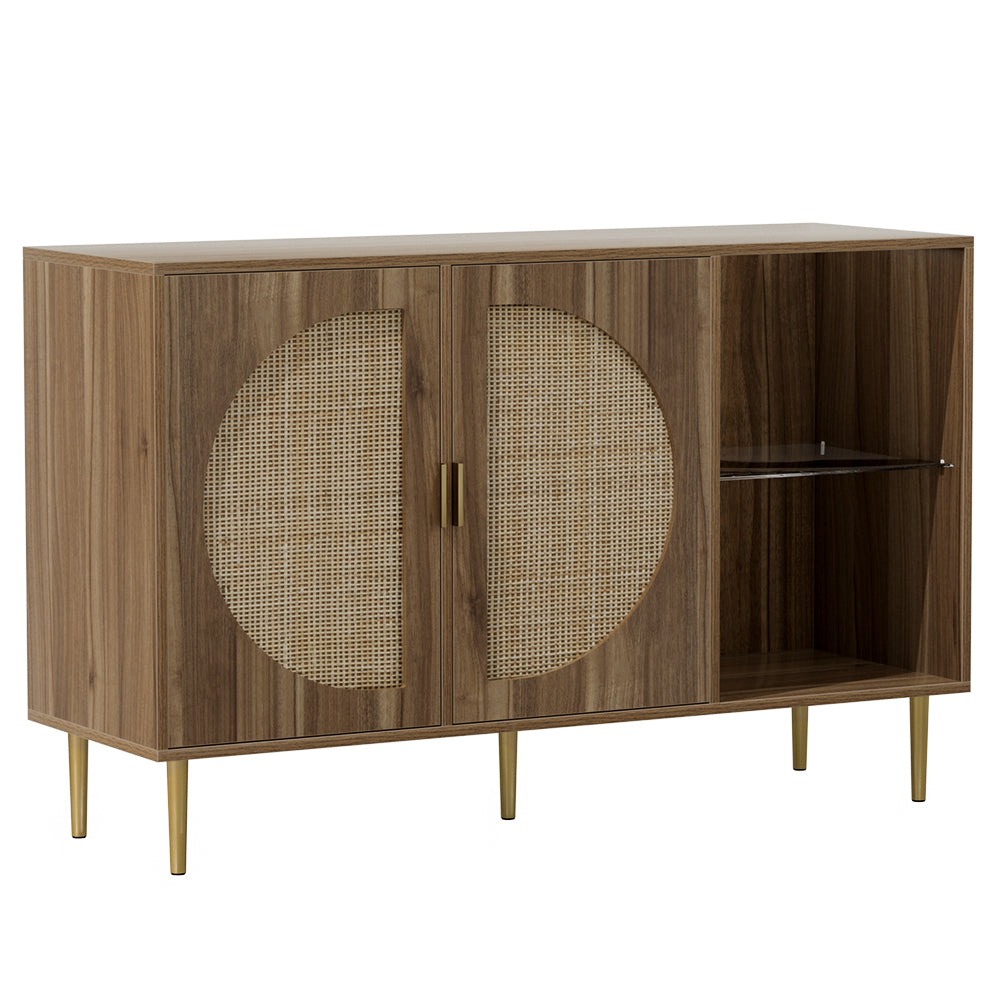 Lorcan Rattan Buffet Sideboard 2 Doors - Dark Oak