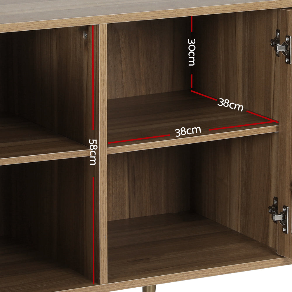 Lorcan Rattan Buffet Sideboard 2 Doors - Dark Oak