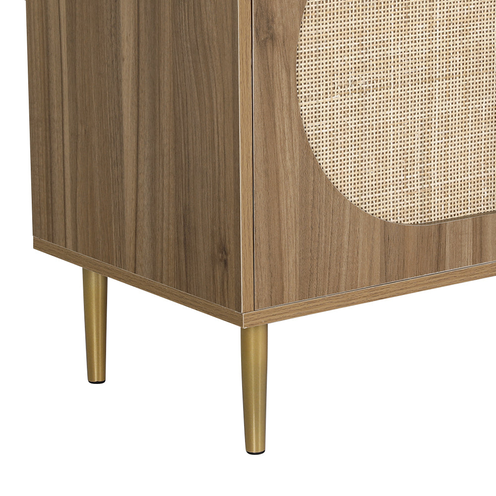 Lorcan Rattan Buffet Sideboard 2 Doors - Dark Oak
