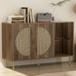 Lorcan Rattan Buffet Sideboard 2 Doors - Dark Oak