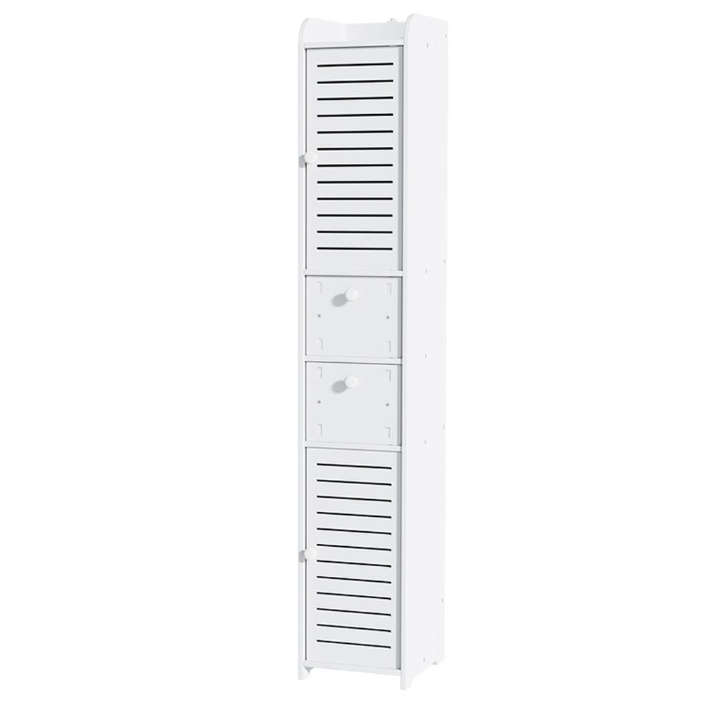 Set of 2 Bathroom Toilet Storage Cabinet Laundry Tallboy Cupboard