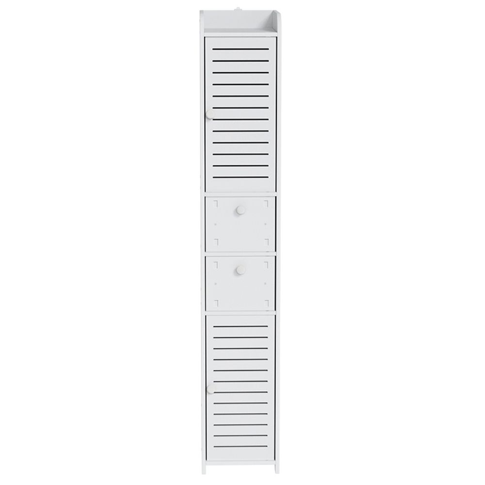 Set of 2 Bathroom Toilet Storage Cabinet Laundry Tallboy Cupboard
