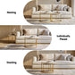 Iphigenia Coffee Table Set of 2 Round Marble Effect 70/50cm White & Gold