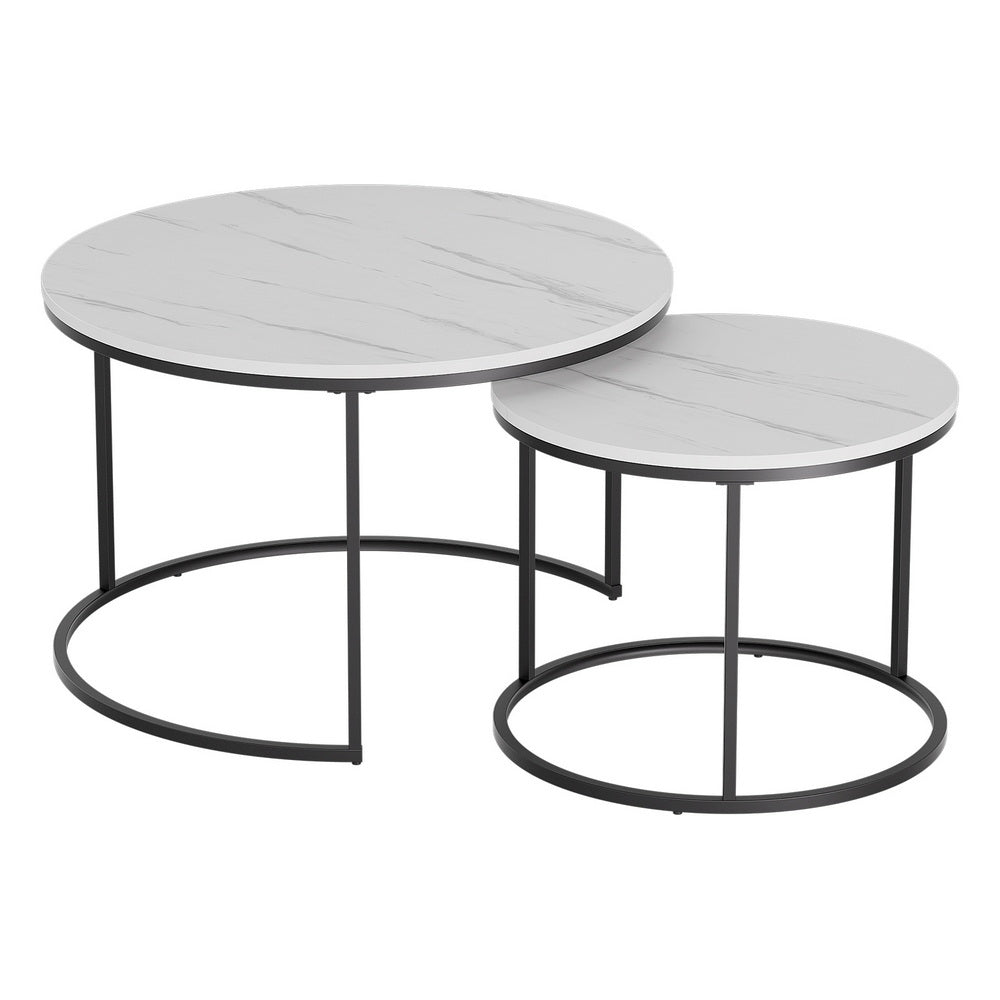 Ithara Coffee Table Set of 2 Marble Effect