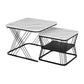 Ioakeim Nesting Coffee Table Set of 2 Marble Effect White and Black