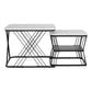 Ioakeim Nesting Coffee Table Set of 2 Marble Effect White and Black