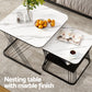 Ioakeim Nesting Coffee Table Set of 2 Marble Effect White and Black