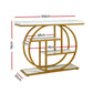 Console Table Marble Effect 4-Tier Shelves 105CM - White & Gold