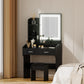 Dressing Table Set Stool Led - Black