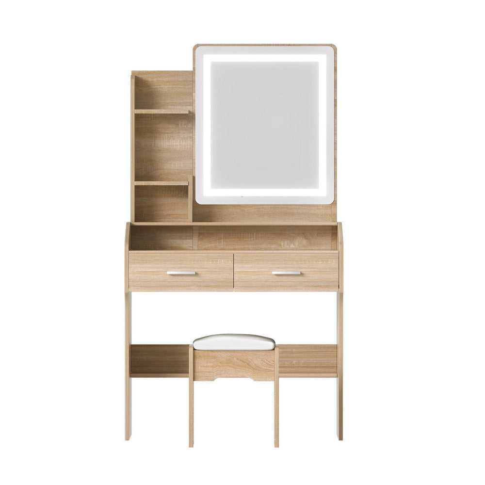 Dressing Table Set Stool Led - Wood