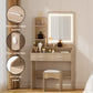 Dressing Table Set Stool Led - Wood