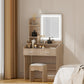 Dressing Table Set Stool Led - Wood