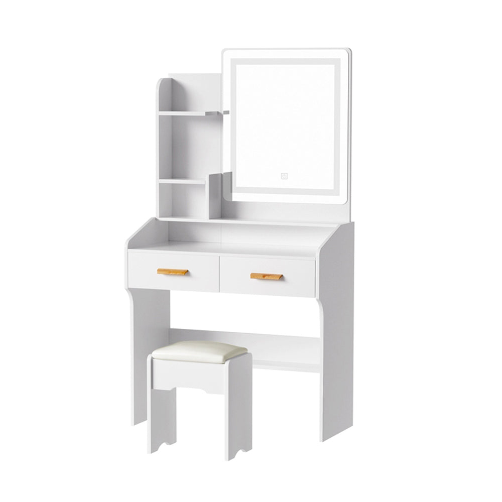Dressing Table LED Makeup Mirror Stool Set Vanity Desk White