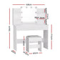 Dressing Table LED Makeup Mirror Stool Set 10 Bulbs Vanity Desk White