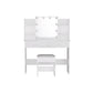 Dressing Table LED Makeup Mirror Stool Set 10 Bulbs Vanity Desk White