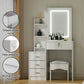 Dressing Table Vanity Desk Set Stool Led - White