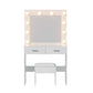 Dressing Table Vanity Desk Set Stool 10 Led Bulbs - White