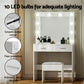 Dressing Table Vanity Desk Set Stool 10 Led Bulbs - White
