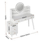 Dressing Table Vanity Desk LED Charging Station - White